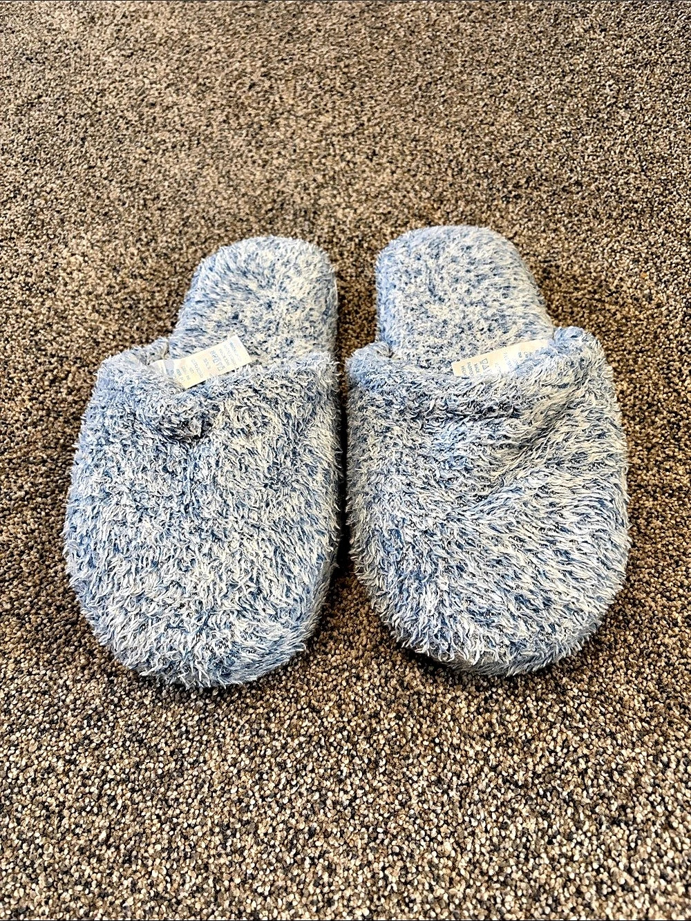 Boy’s Blue & White Plush Slippers